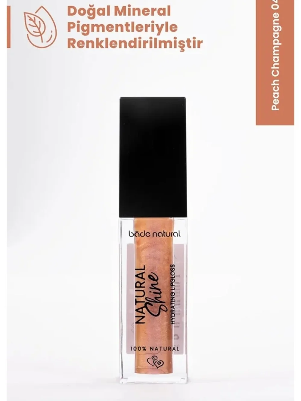 💄 Bade Natural Moisturizing Lip Gloss Peach Champagne 04 – Soft Shine Finish